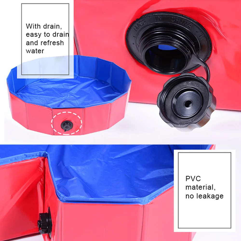 Foldable Dog Pool 5 Sizes Pet Bath Swimming Tub Bathtub Outdoor Indoor Collapsible Bathing Pool for Dogs Cats Kids