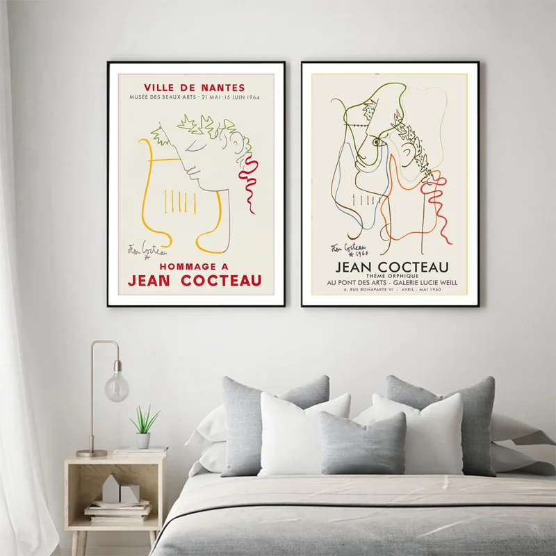 Jean Cocteau Frence абстрактная Художественная печать галерея люция вилл 1960 выставочный
