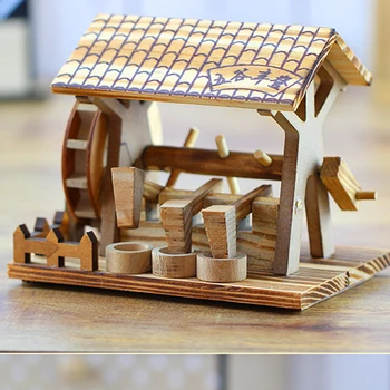 

Baby Toys Chinese Style Wooden Simulation Grain Harvest Figurines Ornament Manual Grinding Home Decoration Handicraft Kids Gift