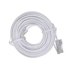 6M 20ft RJ11 6P4C к RJ 45 8P4C Модульная сеть телефонных кабелей белый