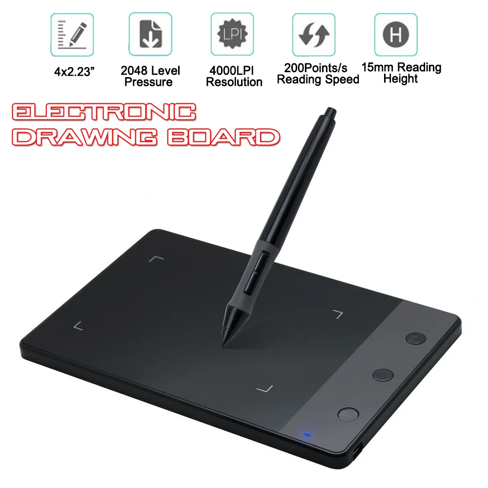 

4x2.23" HD Graphics Drawing Digital Tablet Monitor Electronic Digital Drawing Graphics Board Quick Reading Pressure Sensing