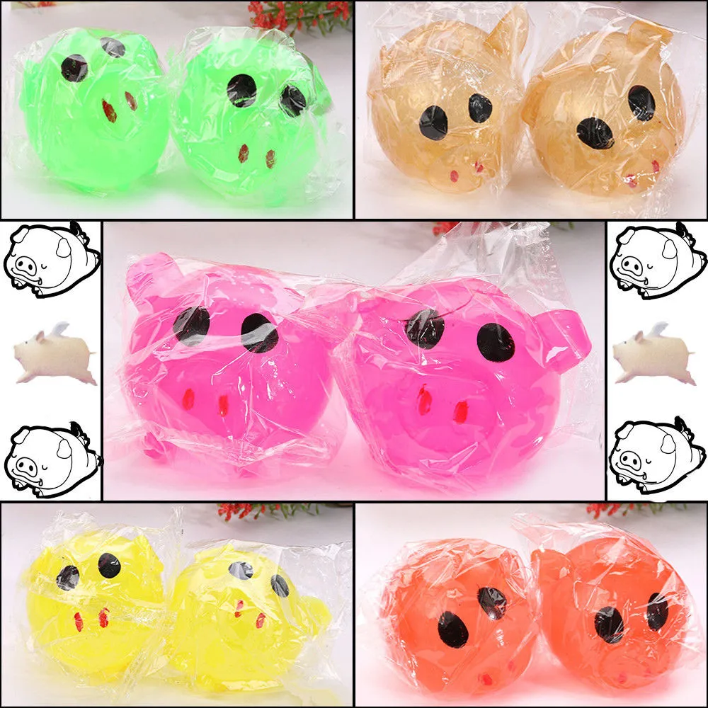 1pc Vent-toy Pig Shape Stress-ball-toys Anti-stress Decompression Splat Kids Toys Smash Various Styles Toy For Children New - Цвет: random