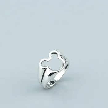 

Standard sterling then hollow Mickey ring cute animal ring adjustable male and female ring wedding rings