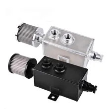 1Л Универсальный алюминиевый маслоуловитель БАК с дыхательным и сливным краном 1лт озадаченный с масляным фильтром топливный бак Автогонки запчасти