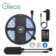Светодиодный светильник RGB 5 м/10 м 2835/5050 водонепроницаемая светодиодная лента с пультом дистанционного управления и Bluetooth контроллером для домашнего декора светильник ing