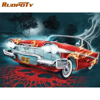 

RUOPOTY Rose Racing Car Landscape Painting By Numbers For Adults Paints Kits For Modern Home Wall Artcraft Living Room Decor