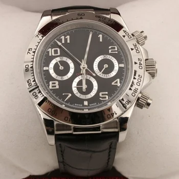 

luxury watches men 39mm AAA DAY TONA automatic sweeping watch No battery leather strap small dials work wristwatch S2