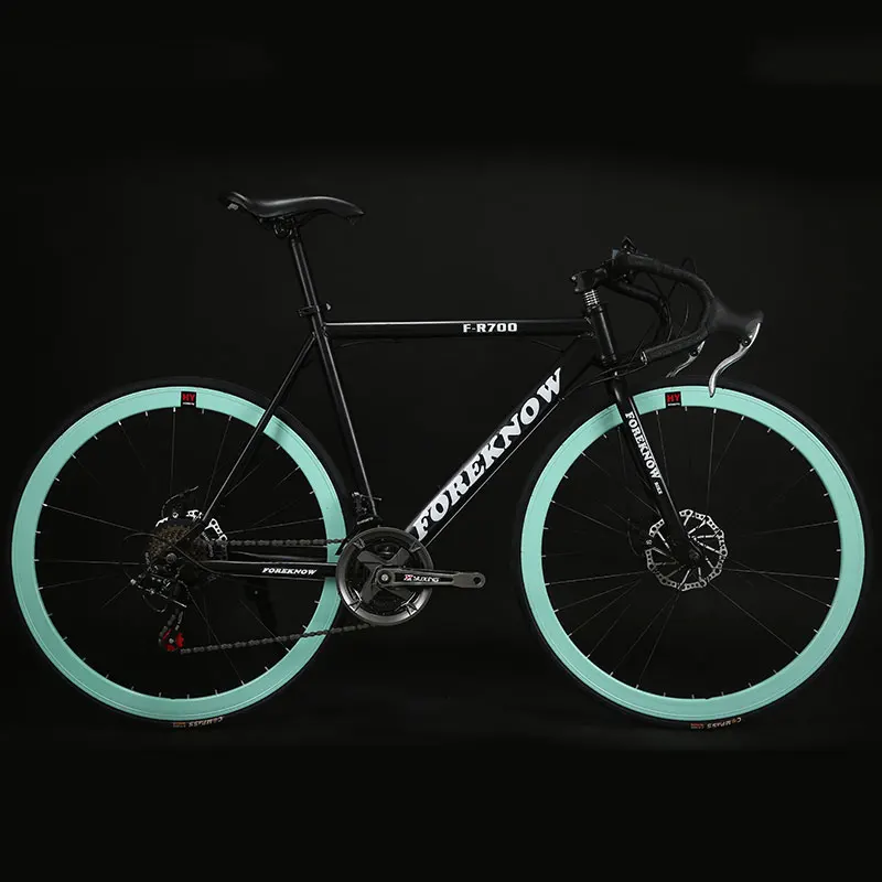 Sports and Entertainment Cycling Bicycle Bend Road Bike 21 Speed Adult Double Disc Brakes Solid Tire Students