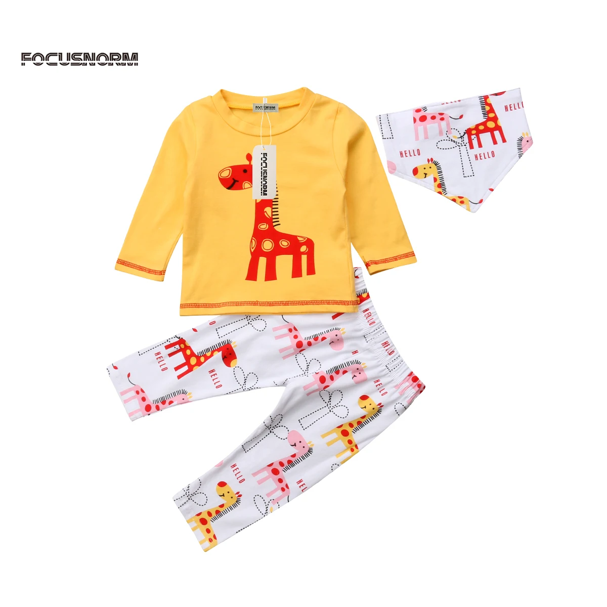 Infant Baby Girl Boy Giraffe Fashion Tops T Shirt+Long Pants Clothes