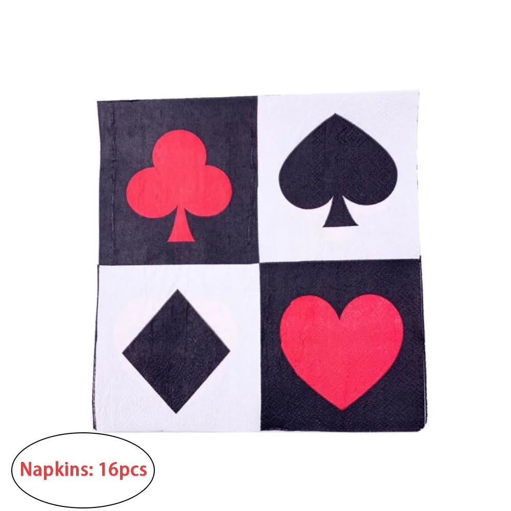 New Poker Party Christmas Set PARTY Birthday Products Decorative Tableware Paper Cup Paper Tray - Цвет: Napkins