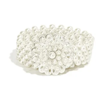 

Pearl Waist Chain Ladies European and American Fashion Sweet Dress Elastic Pearl Belt