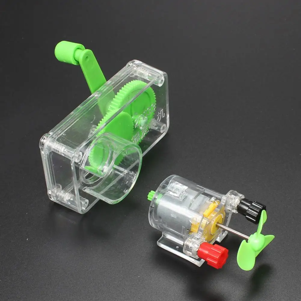 Hand Crank DC/AC Double-Current Generator Model Kit Science Toy Teaching Aid 