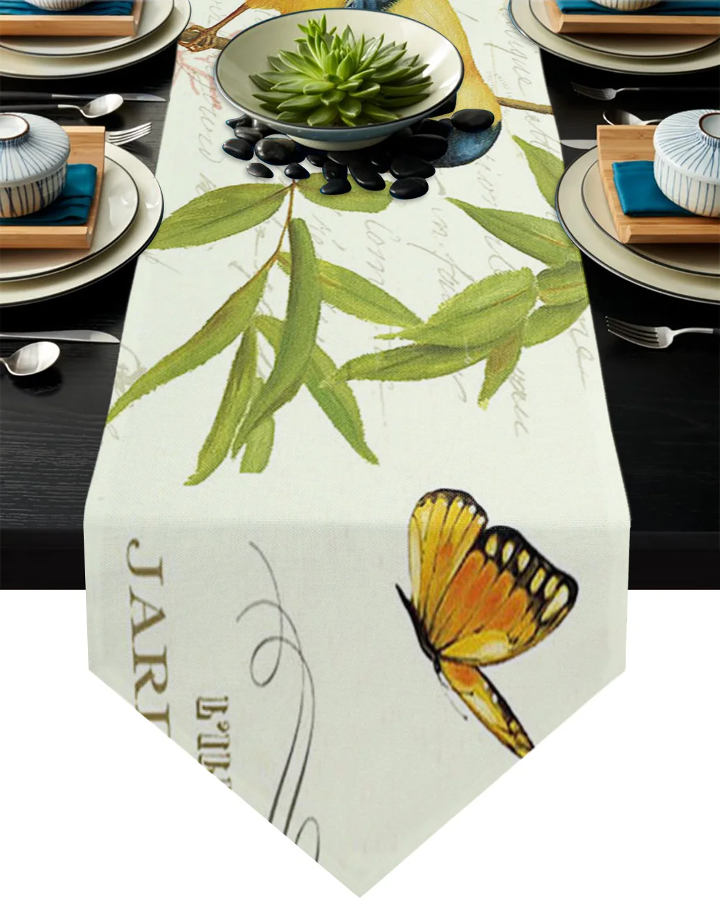 AnimalOrioleButterflyFlowersLeavesPlantTableRunnersWedding