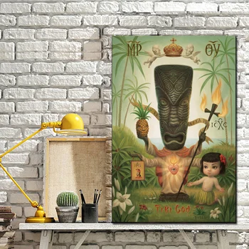 

Tiki God By Mark Ryden Wall Art Canvas Poster and Print Canvas Painting Decorative Picture Modern Living Room Home Decor Artwork