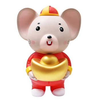 

Home Decoration Home Decor Mouse Shaped Saving Pot Creative Desktop Decoration Adorable Coin Container Size S Red (Gold Ingot)