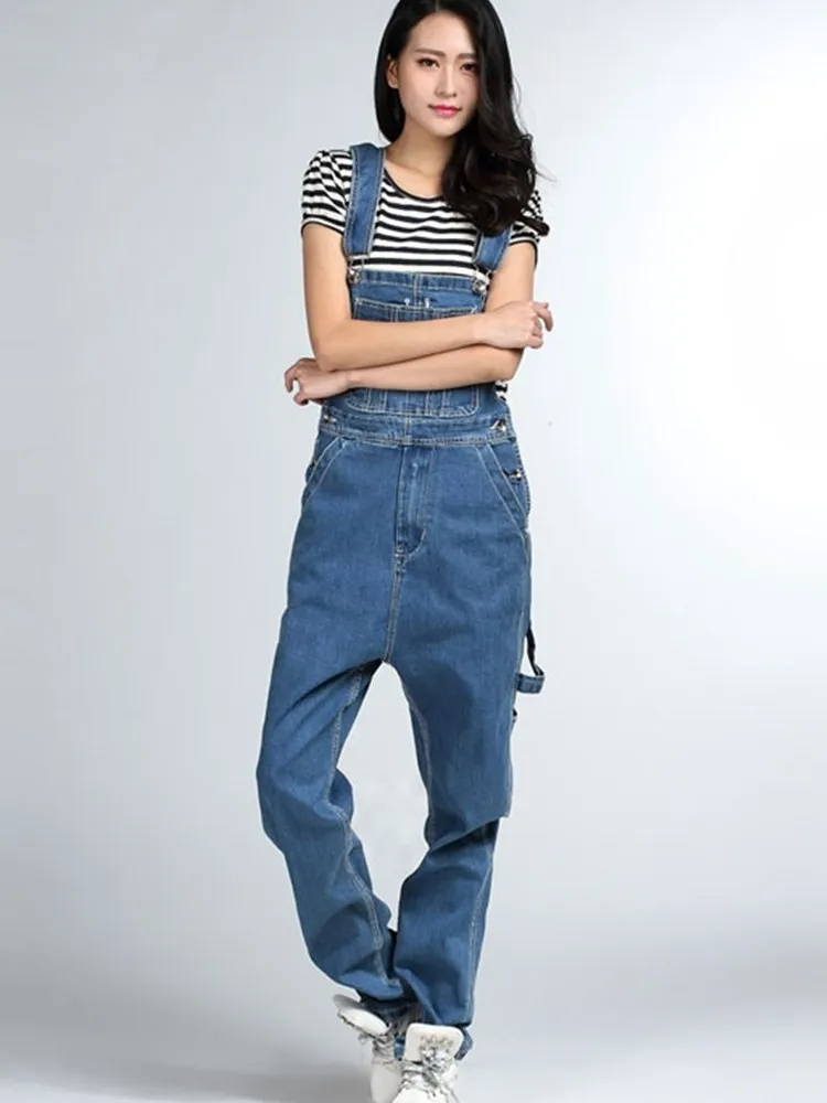 Monos Pantalon De Pechera De Mezclilla Para Mujer Pantalones