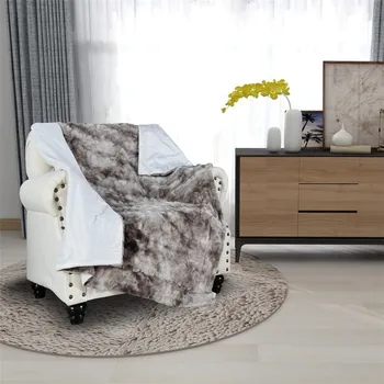 

Faux Fur Blanket Double Layer Thicken Plush Flannel Fleece Bedspread For Single Bed Sofa Cover Throw Blanket Luxury #N