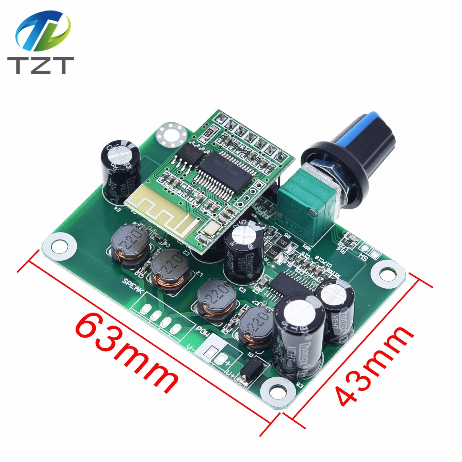 DC 12V-24V Bluetooth 4.2 Receiver Module 15W-30W *2 Stereo Audio Amplifier Board