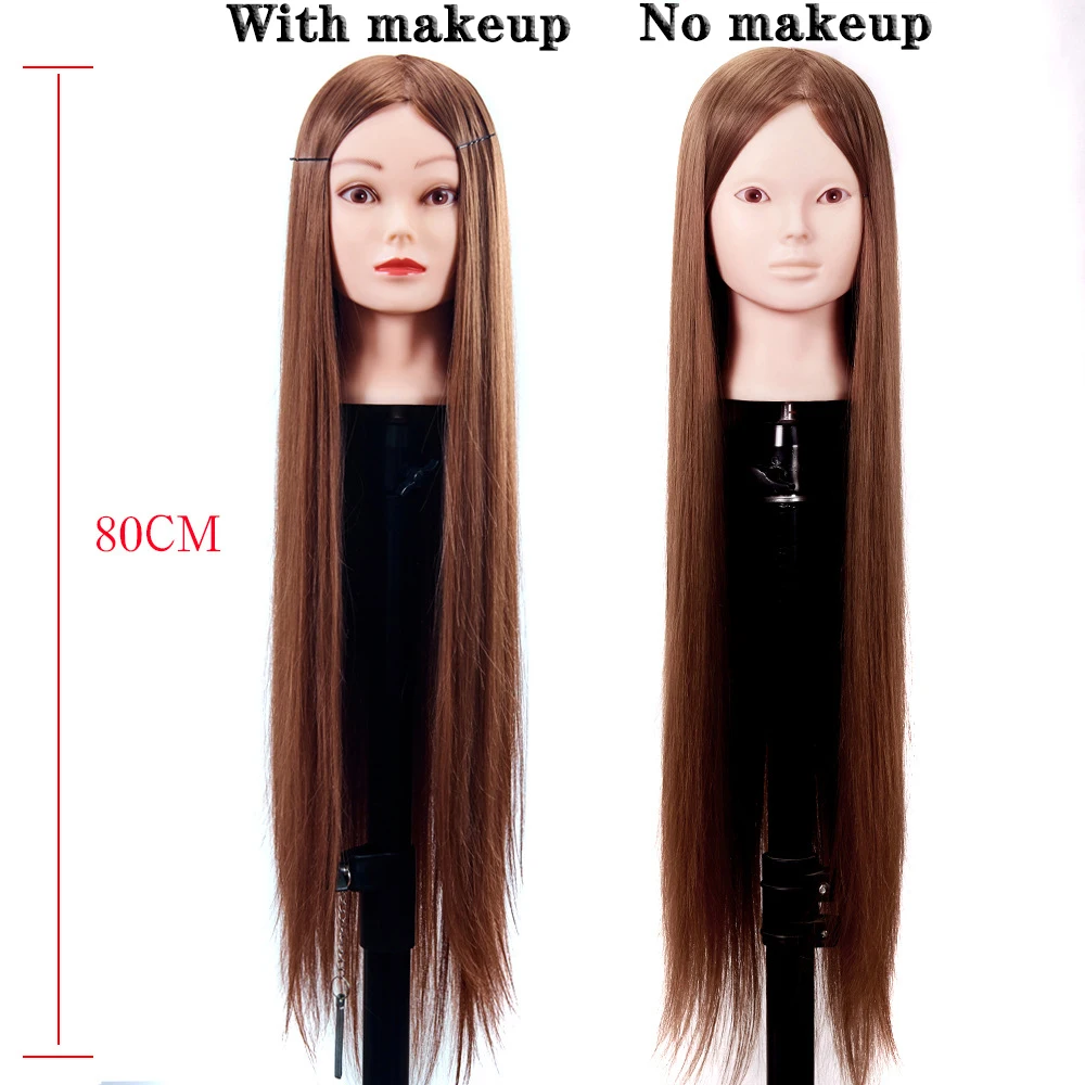 30 Straight Synthetic Fiber Training Head Mannequins Head For