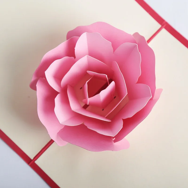  3D Rose Pop Up Card Cherry Blossoms Wedding Invitations Card LOVE Butterfly Flower Greeting Cards R - 4.00038E+12