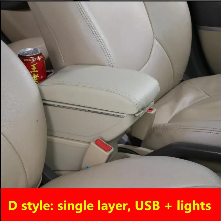 Для hyundai акцент подлокотник 2006 2007 2008 2009 2011+ USB+ двойной Слои+ свет