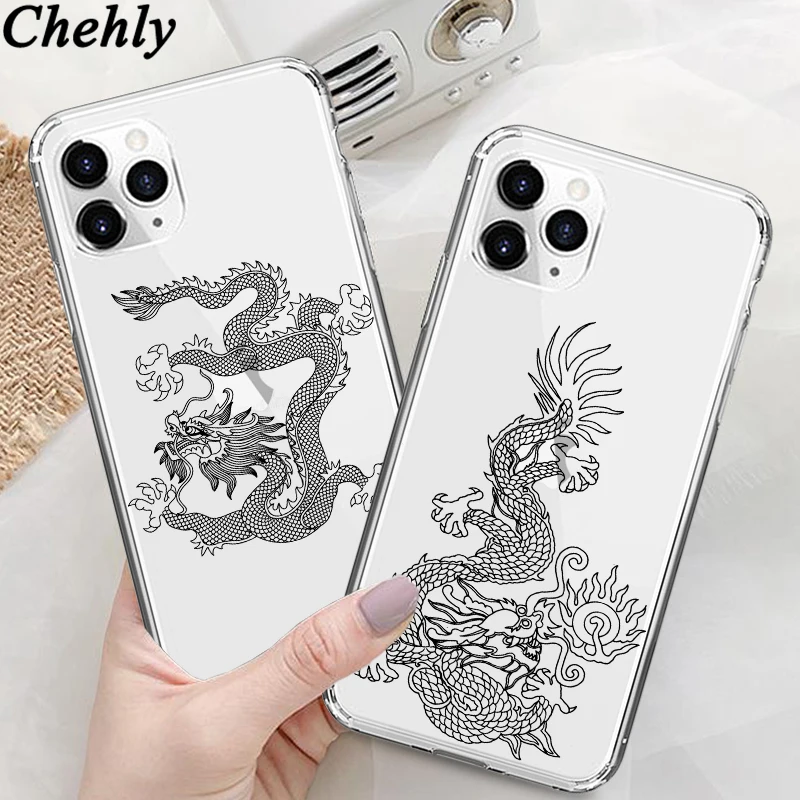 Custodia Per Telefono Dragon Per Iphone 6S 7 8 11 12 Plus Pro Mini X Xs Max Xr Se Custodie Creative Custodia Morbida In Silicone Tpu Con Cover Posteri