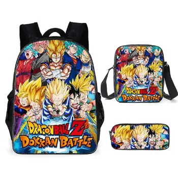 

Dragon Ball School Backpack for Kids Boys 3PCS School bags Travel Shoulder bag Portage Cartoon Mochila Escolar