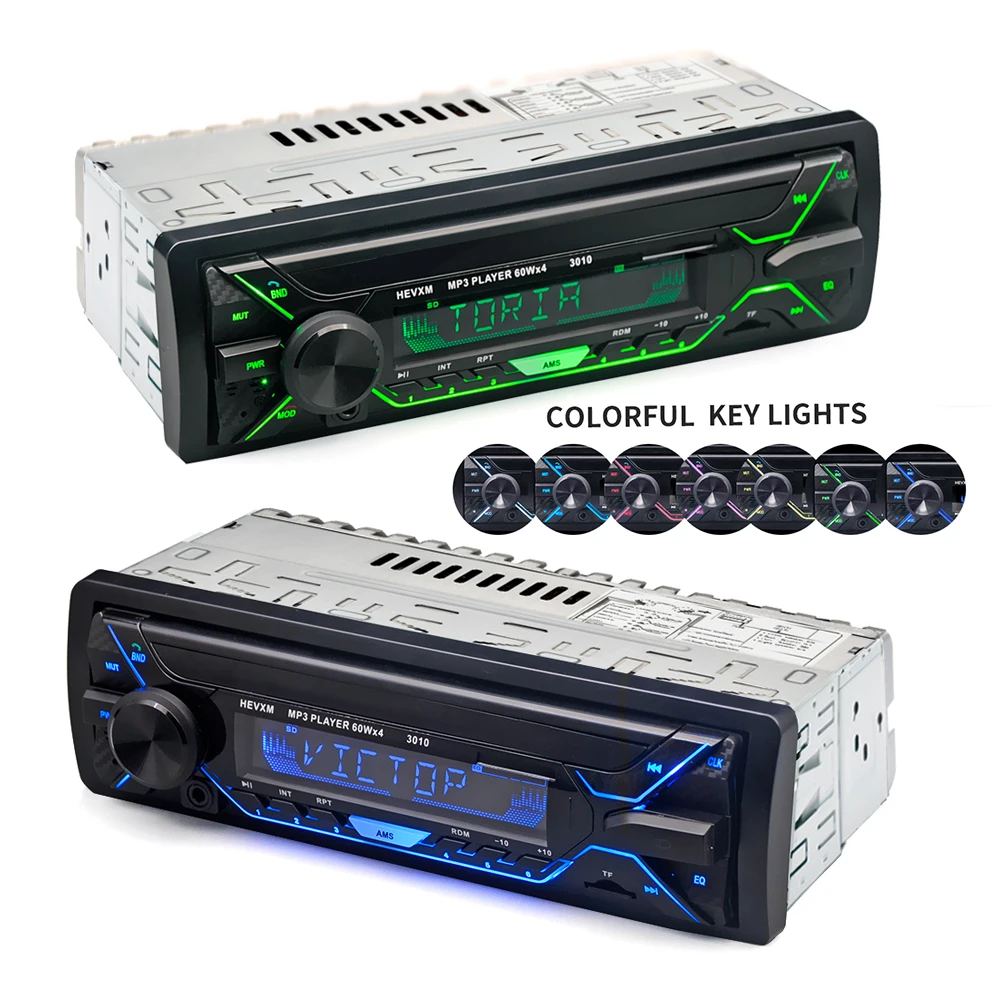 Авторадио 1 Din Автомобильный MP3-плеер Стерео мультимедийный плеер Bluetooth FM пульт дистанционного управления громкой связи звонки USB SD indash цвет