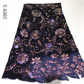 

Lace Fabric Velvet Lace Fabric Embroidery nigerian Lace Fabric 2019 High Quality Lace Wedding Sequins African lace Fabric