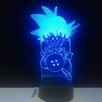 

Dragon Ball Kid Goku Optical illusion Light Touch Sensor Baby Kids Nightlight 16 Colors Decorative 3D Gift For Party Club 4260