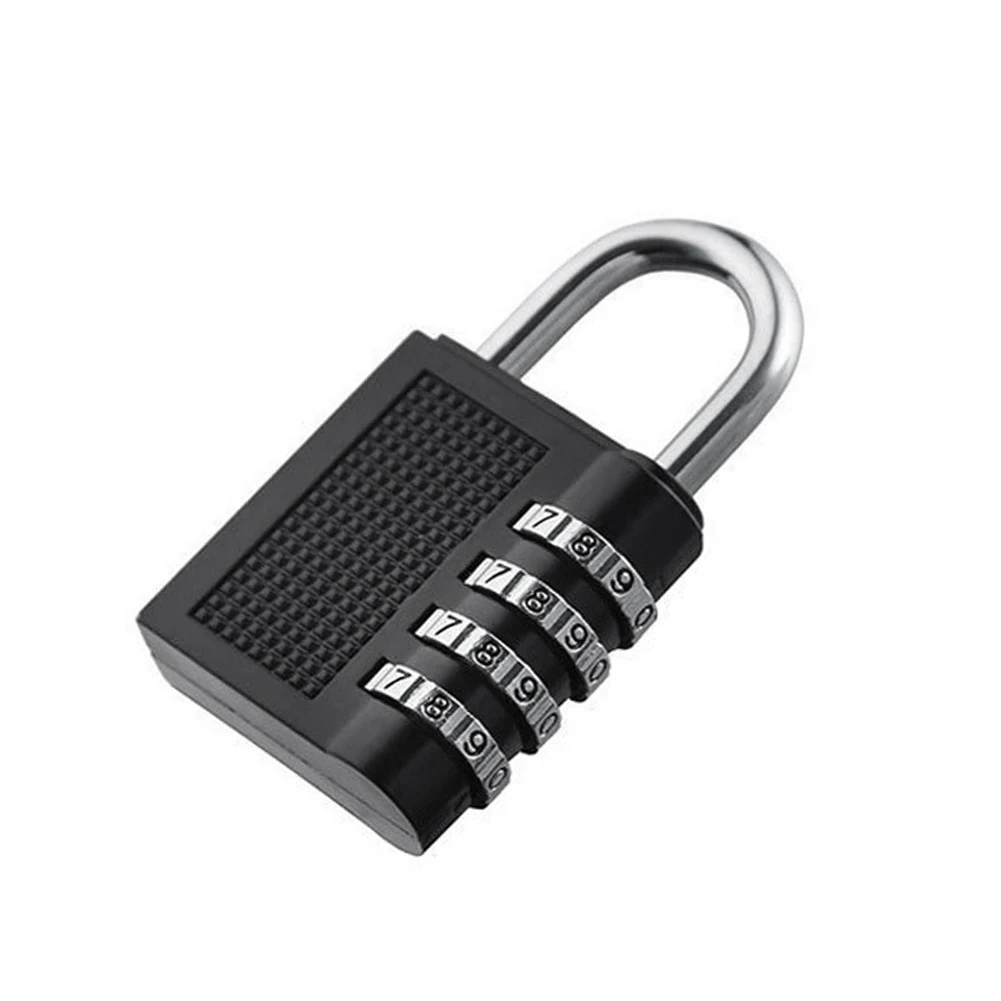 Heavy Duty 4 Dial Digit Combination Lock Weatherproof Security Padlock Outdoor Gym Safely Code Lock Black