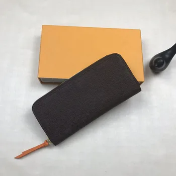 

Hot sale free shipping Luxury brand long CLEMENCE wallet Zipper woman card holder M60742 coin purse High quality Monogram clutch