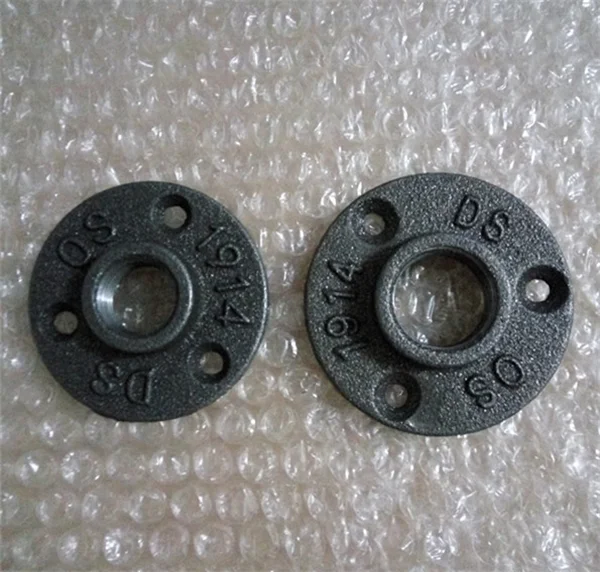 

cast iron flanges 8pcs/Lot 3/4"1/2" Casting Iron Pipe Flange With Three Bolt Holes DN20 DN15 Iron Flange