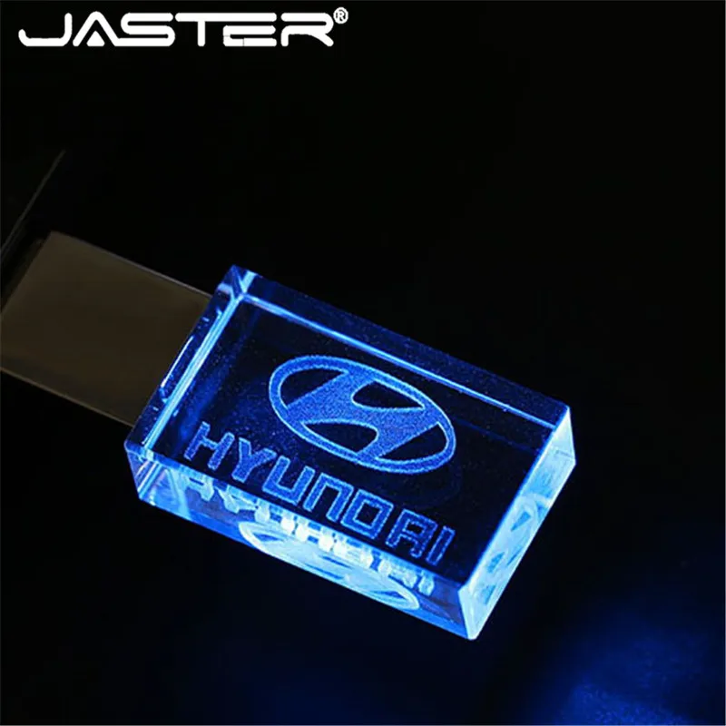 JASTER новый материал из хрустального стекла настраиваемый логотип usb 2 0