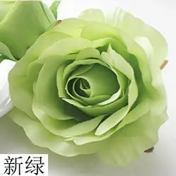 12 см большой искусственный Шелковый цветок розы голова DIY свадебный цветок стена фотография фон осень Декоративные искусственные цветы Флорес - Цвет: Светло-зеленый
