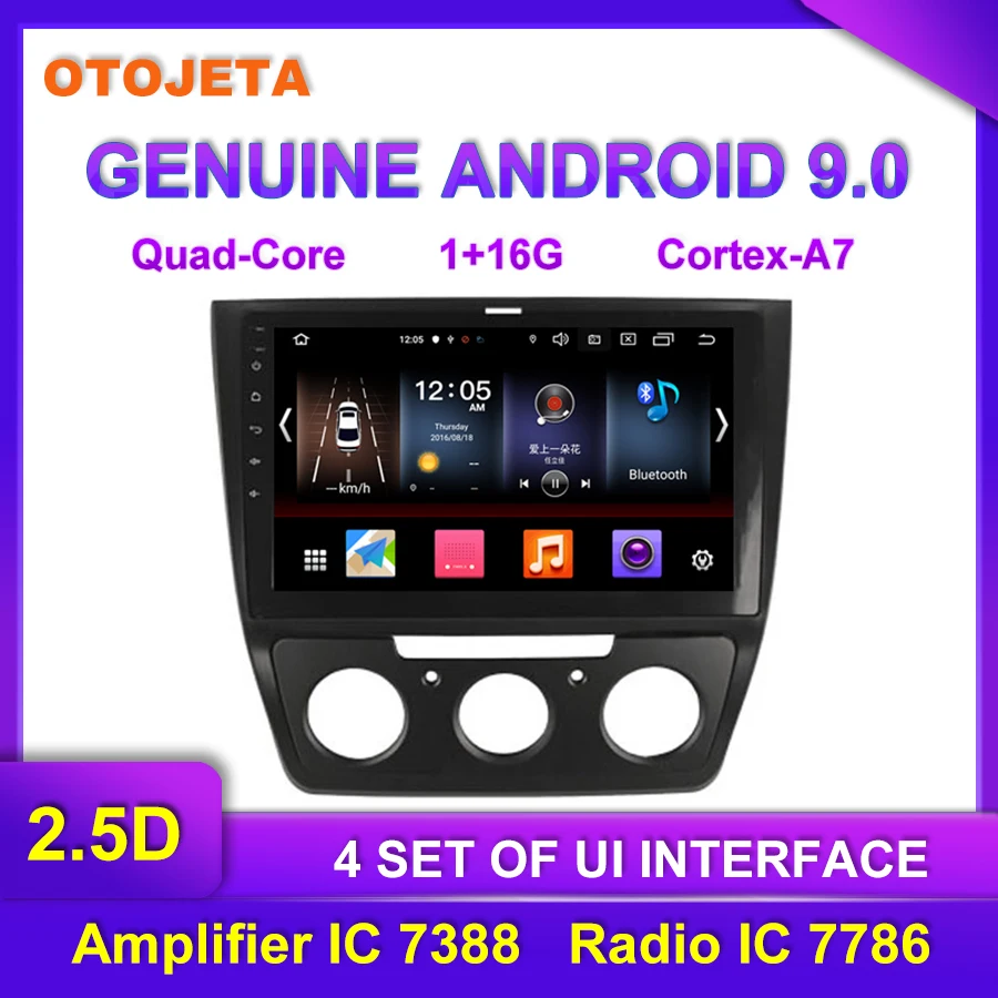 

Factory direct sales OTOJETA Android 9.0 Car Multimedia Radio For Skoda YETI 2015 2016 MT video tape recorder GPS Navigation