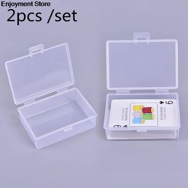 2pcs Transparent Plastic Boxes Playing Cards Container Plastic Storage Case Packing Poker Game