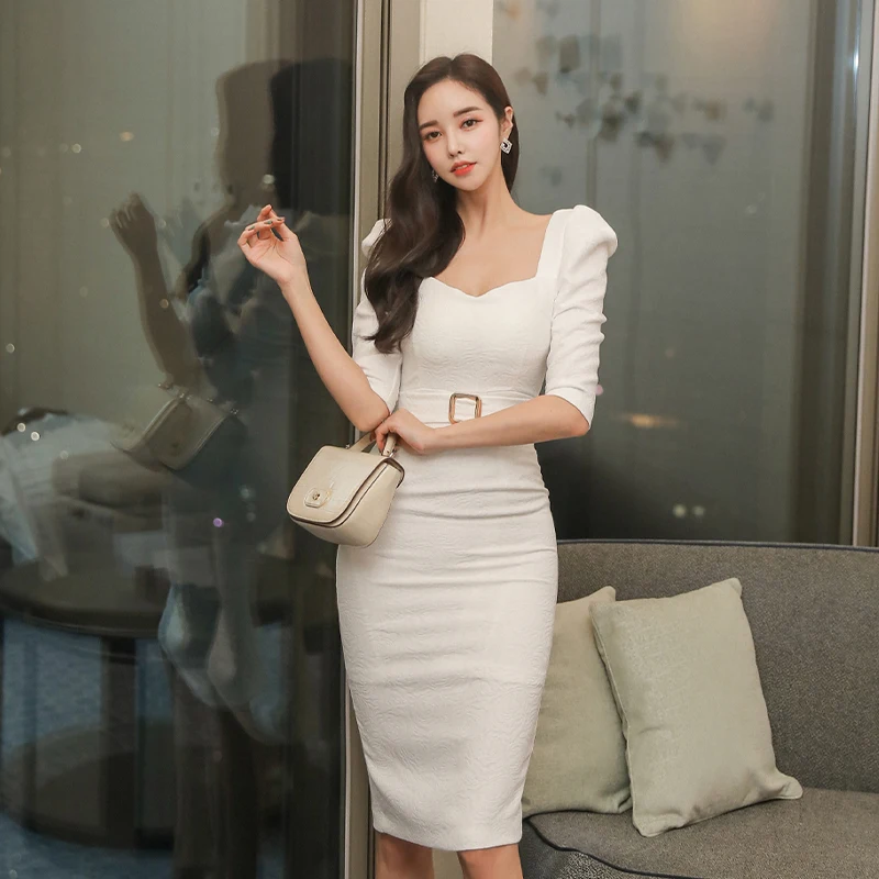 Korean Style Office Bodycon Dress Female 2022 Spring New Women ...