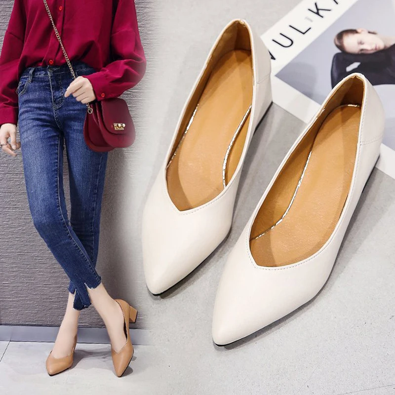 

4 Color Office Ladies Pumps Hot Sale Spring Party Wedding High Heel Shoes Woman Pointed Toe Retro Pumps Size 35-40