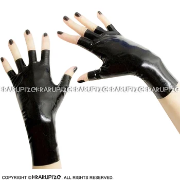 

Black Short Sexy Latex Gloves Fingerless Cutting Rubber Mittens ST-0065