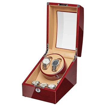 

JQUEEN Automatic Walnut Watch Winder 2+3 Storage Wood Storage Display Case Box
