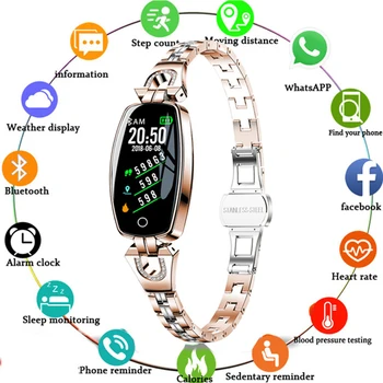 

Fashion Female Models H8 Color Screen Fitness Activity Tracker Heart Rate Monitor Blood Pressure IP67 Waterproof Smart Wristband