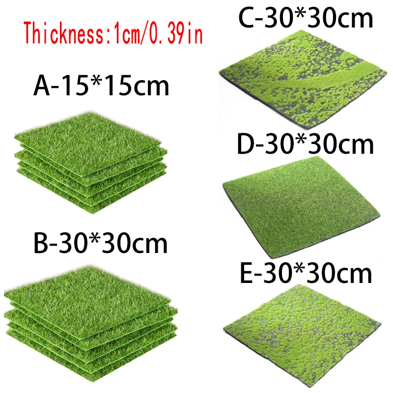 Green Grass Mat Artificial Fake Lawns Turf Carpets Garden Ornament DIY Craft Lawn Grass Simulation for Wedding Party Decoration