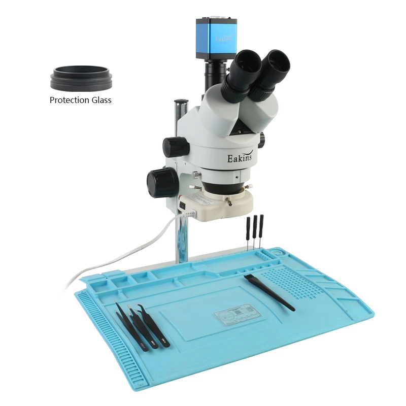 

3.5X-90X Simul-Focal Trinocular Stereo Microscope Professional Vertical Zoom+14MP HDMI/VGA Microscope Camera for PCB Soldering