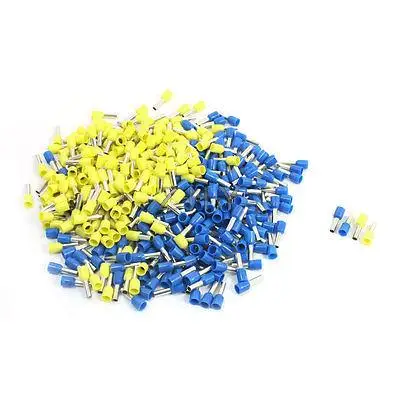 

380Pcs E4009 Blue Yellow Pre Insulate Wiring Terminals Ferrules for 12AWG Wire