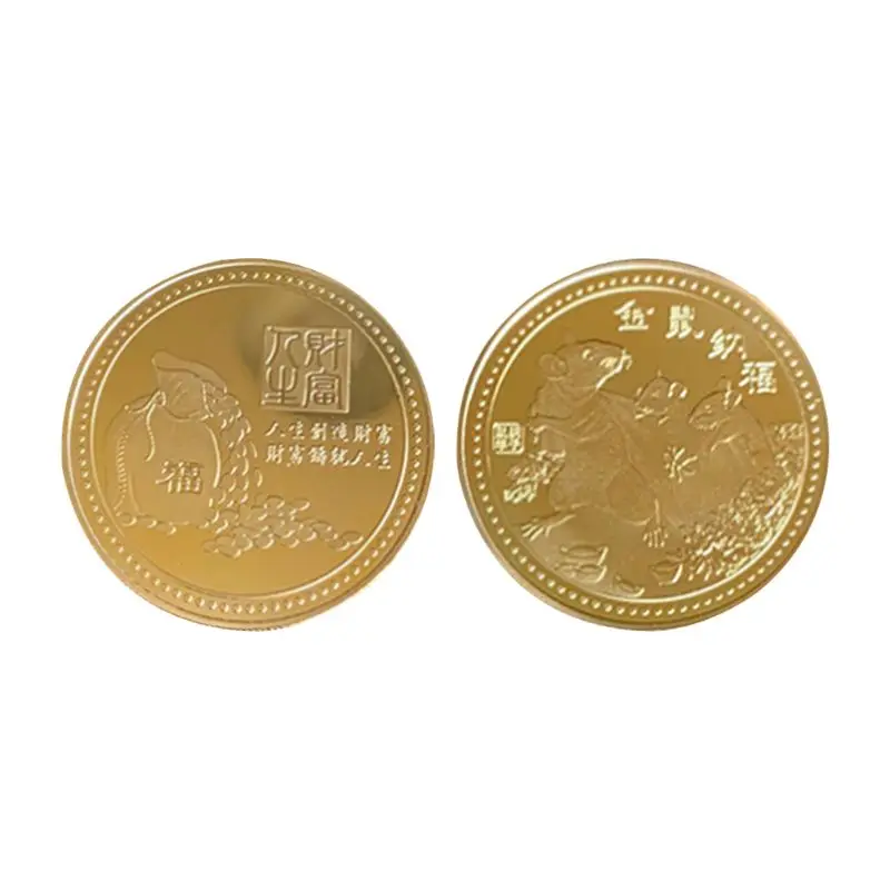 Золото Серебро год крысы памятная монета Китайский Зодиак сувенир вызов коллекционная