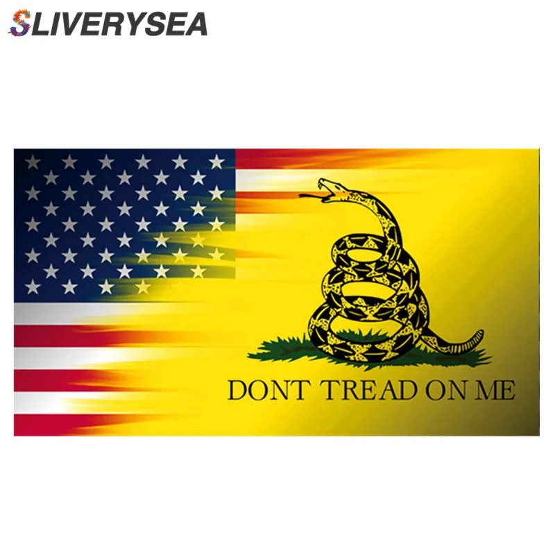 

SLIVERYSEA 4.5*2.5inch Car Styling DONT TREAD ON ME DECAL US America USA STICKER Vinyl JDM Car Stickers and Decals