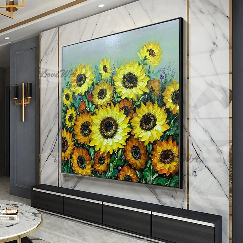 

Modern Beautiful Sunflower Oil Painting Picture For Living Room No Framed Showpiece For Home Decoration Wall Art On Canvas