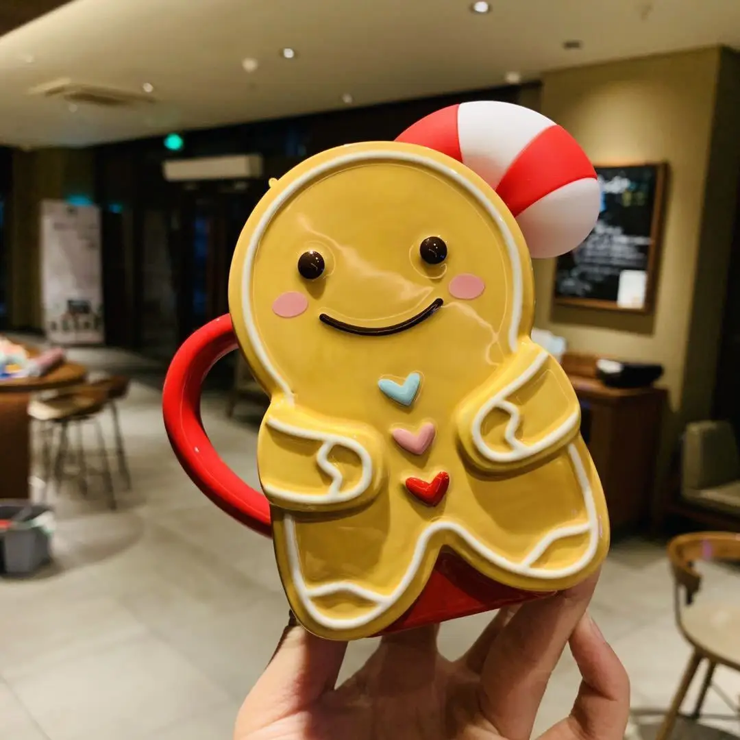 Star Dad Cup Christmas Mug Bear Vacuum Red Drinking Coffee Gift for Friends Straw Gingerbread Man Tea Leaking | Дом и сад
