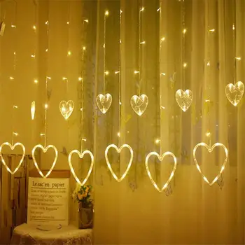 

5m 138LED 220V EU Plug Love Heart Snowflake Fairy String Light Christmas Indoor Garden Decorative Lamp Holiday Party Decor